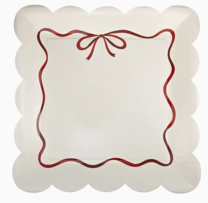 Red Bow Border 10" Plate