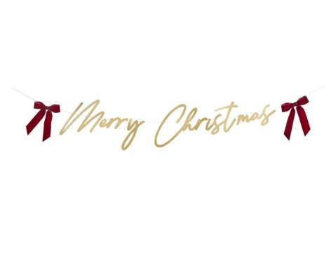 Gold Merry Christmas Banner