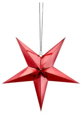 Metallic Red Paper Star