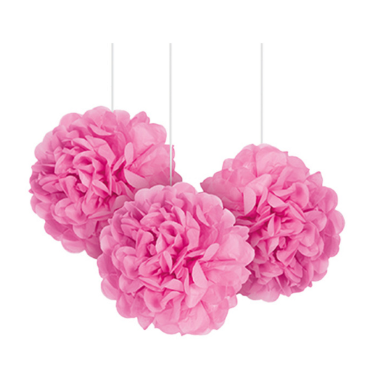 Hot Pink Tissue Paper Decor Puff Balls