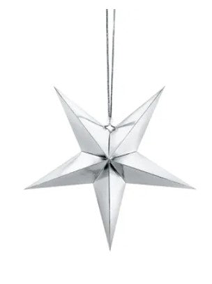 Metallic Silver Paper Star