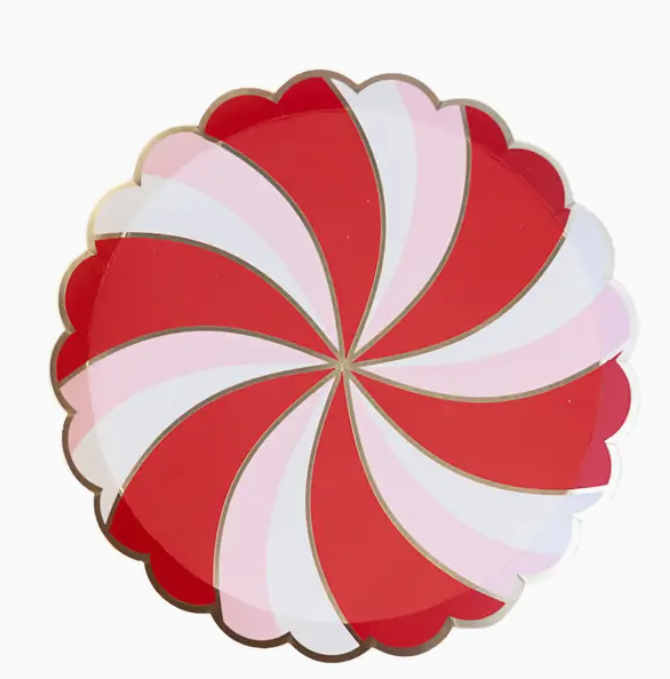 Peppermint Candy Small Scalloped Plates