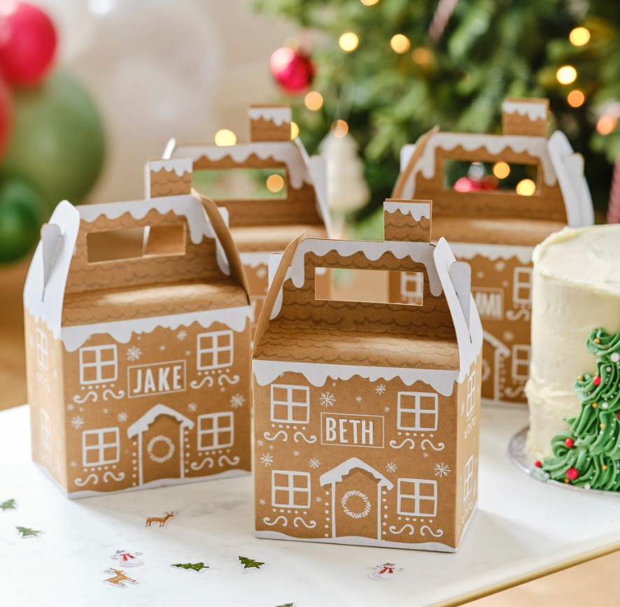 customisable gingerbread house treat box