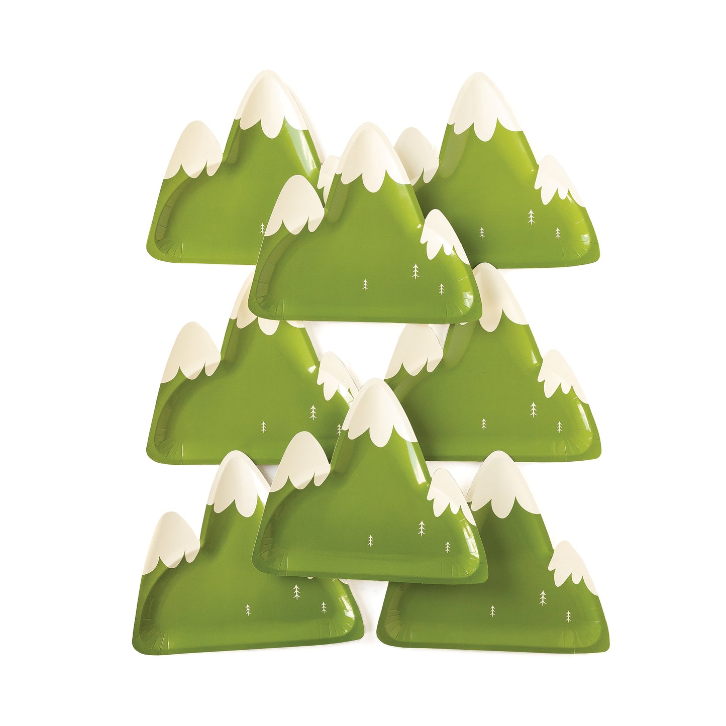 Set of 8 Mountain shaped Paper Party plates.