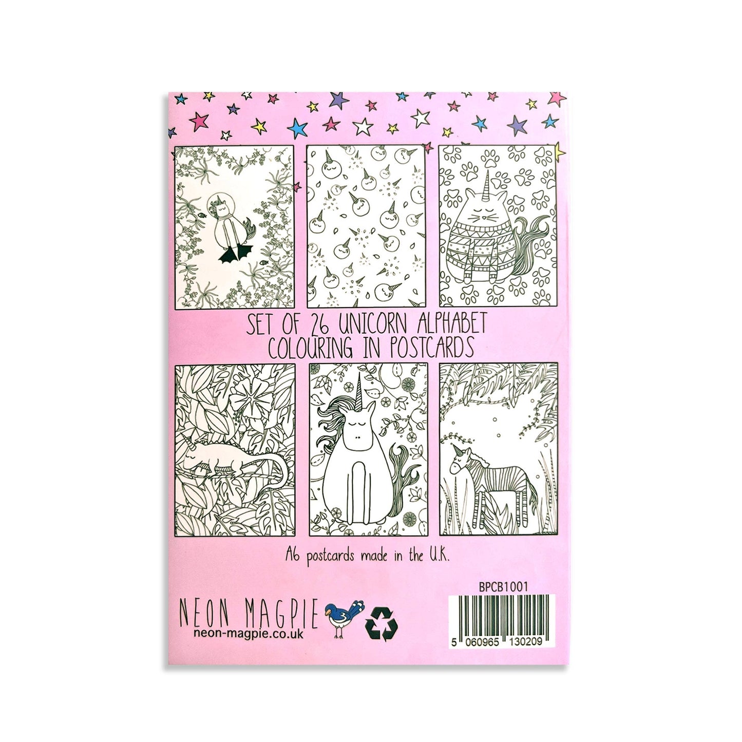 Unicorn Colouring In Postcard Set