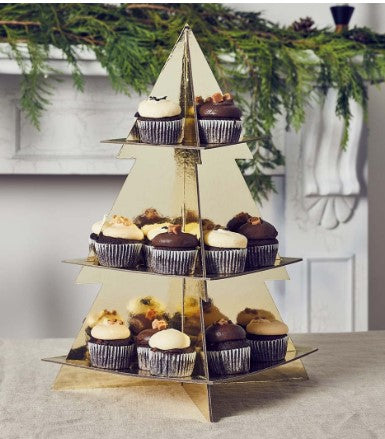 Gold Christmas Tree Cupcake Stand
