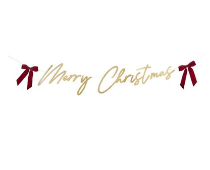 Gold Merry Christmas Banner