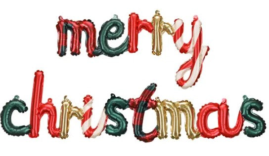 Merry Christmas Foil Balloon Banner Pack