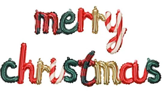 Merry Christmas Foil Balloon Banner Pack