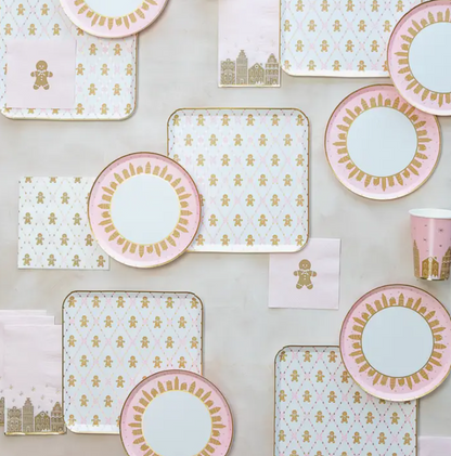 Pink Gingerbread Large Plates