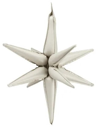 Beige Starburst 3D Foil Balloon