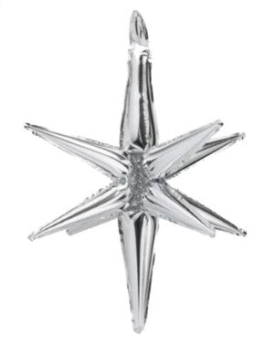 Silver Starburst 3D Foil Balloon