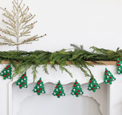Puffy Felt Christmas Tree Banner