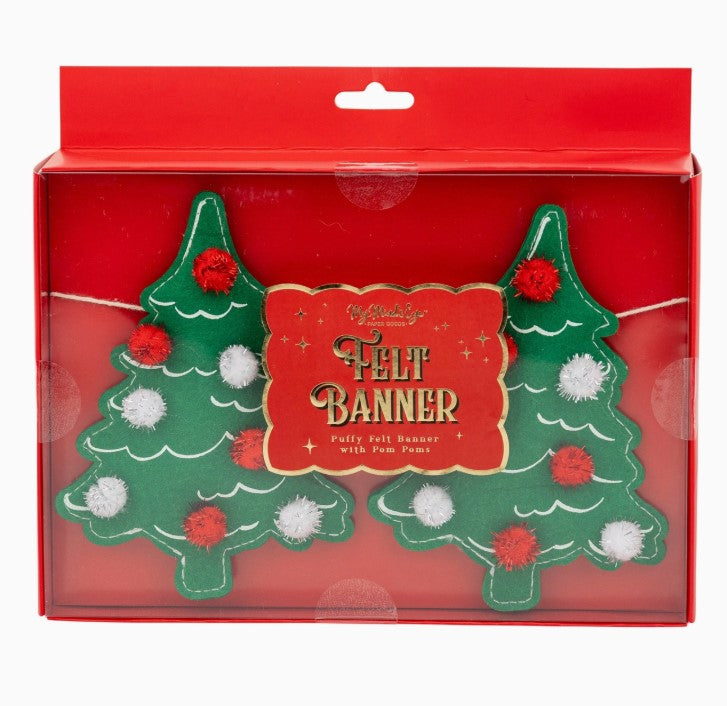 Puffy Felt Christmas Tree Banner