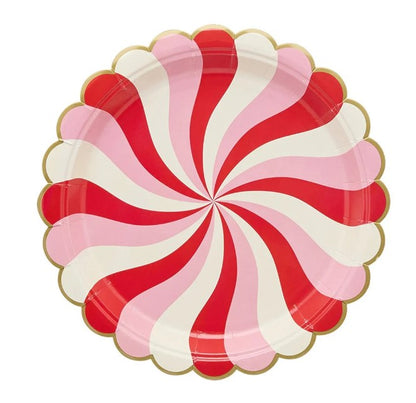 Red and Pink Candy Swirl Paper