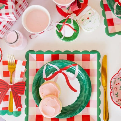 Plaid Scalloped Edge Plate