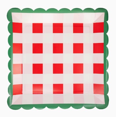 Plaid Scalloped Edge Plate