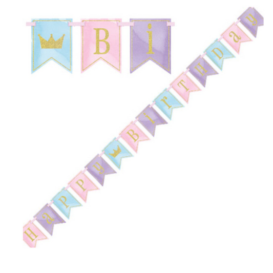 Magical Princess Birthday Pennant Paper Banner