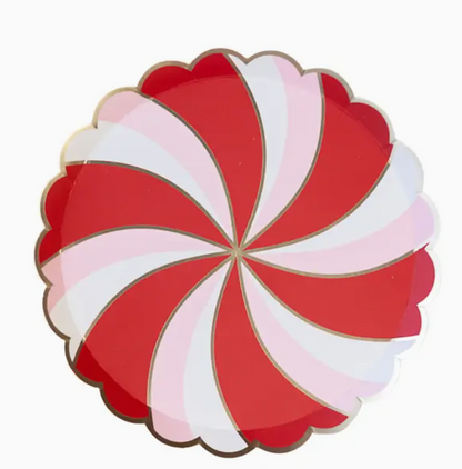 Peppermint Candy Small Scalloped Plates
