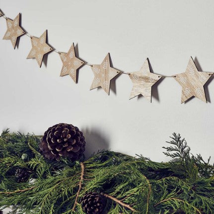 Gold Star Wooden Garland