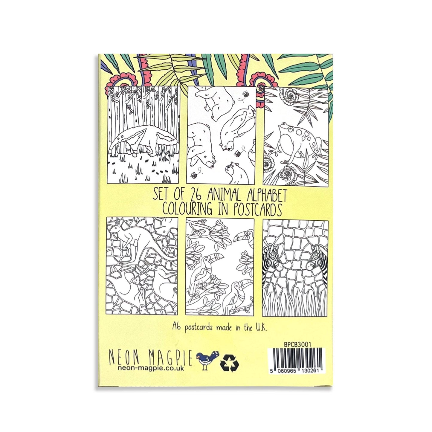 Animal Colouring In Postcard Set