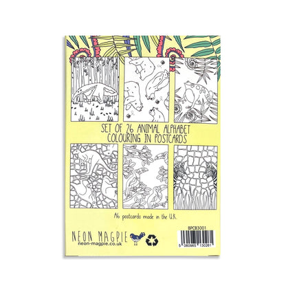 Animal Colouring In Postcard Set