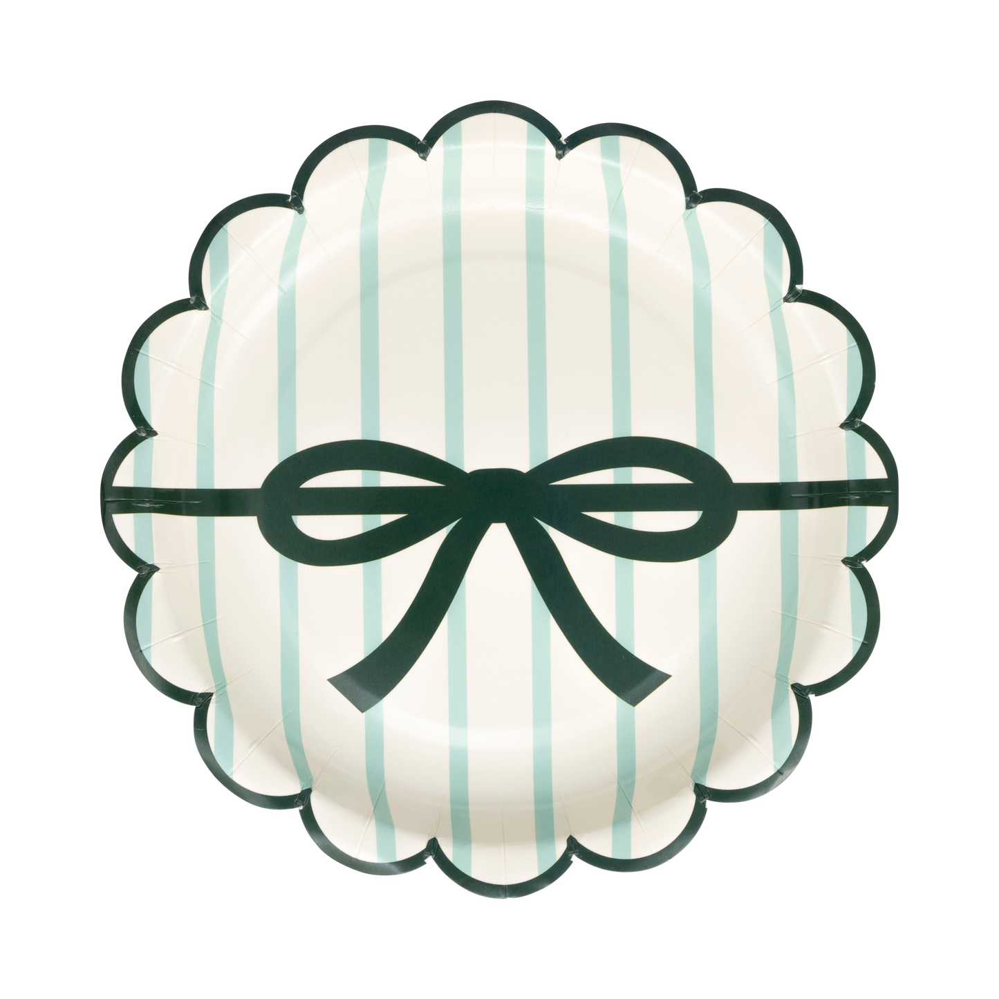 Red and Pink Green and Mint Stripes and Bow Dessert Plates