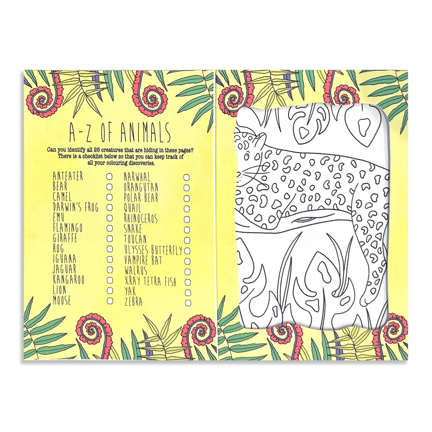 Animal Colouring In Postcard Set