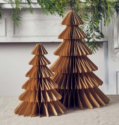 Christmas Tree Glitter Edge Honeycomb Decorations