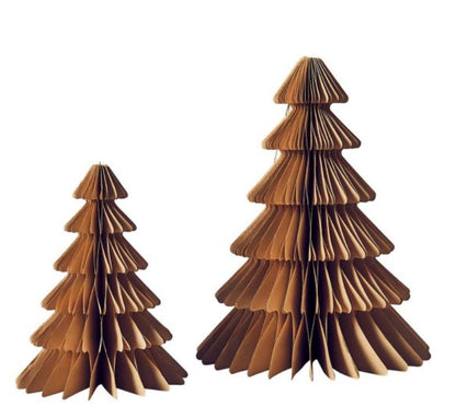 Christmas Tree Glitter Edge Honeycomb Decorations