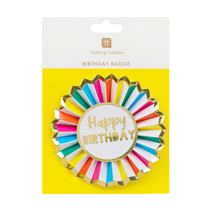 Rainbow Paper Happy Birthday Badge