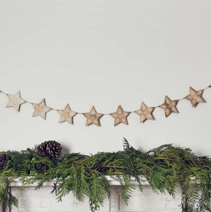 Gold Star Wooden Garland