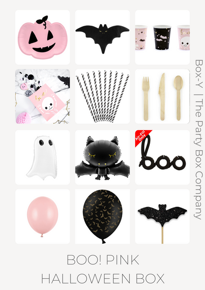 BOO Halloween! Pink and Black Halloween Ultimate Party Box