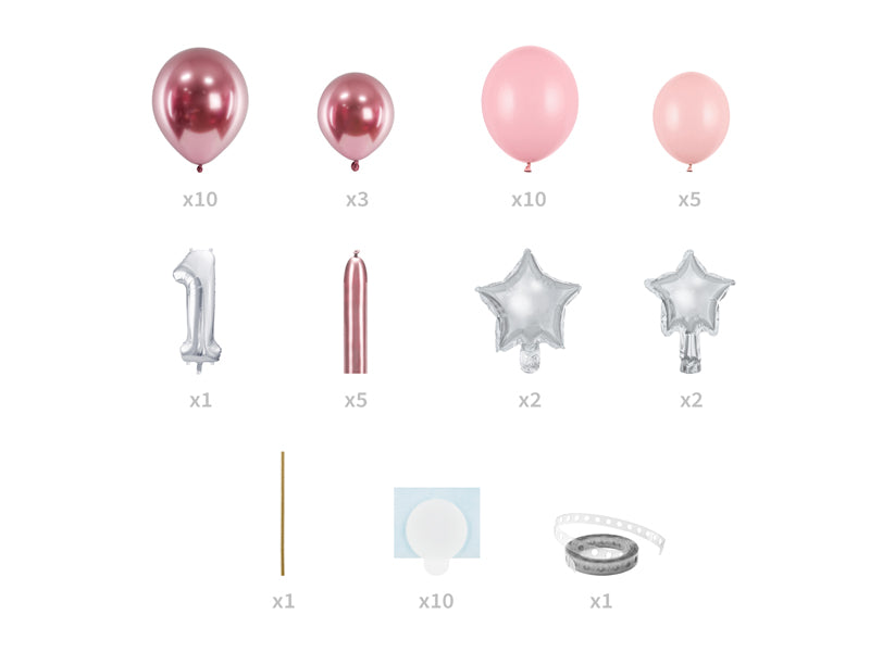 Pink First Birthday Balloon Kit